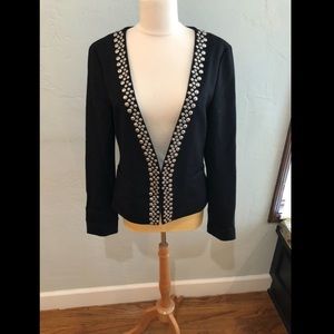 Trina Turk Black Blazer with silver embellishment